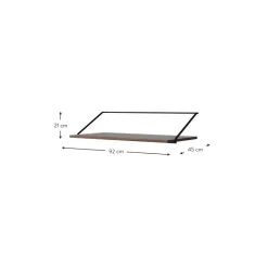 Escritorio De Pared De Madera Y Metal Rail
