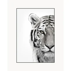 Impresion Digital Enmarcada White Tiger