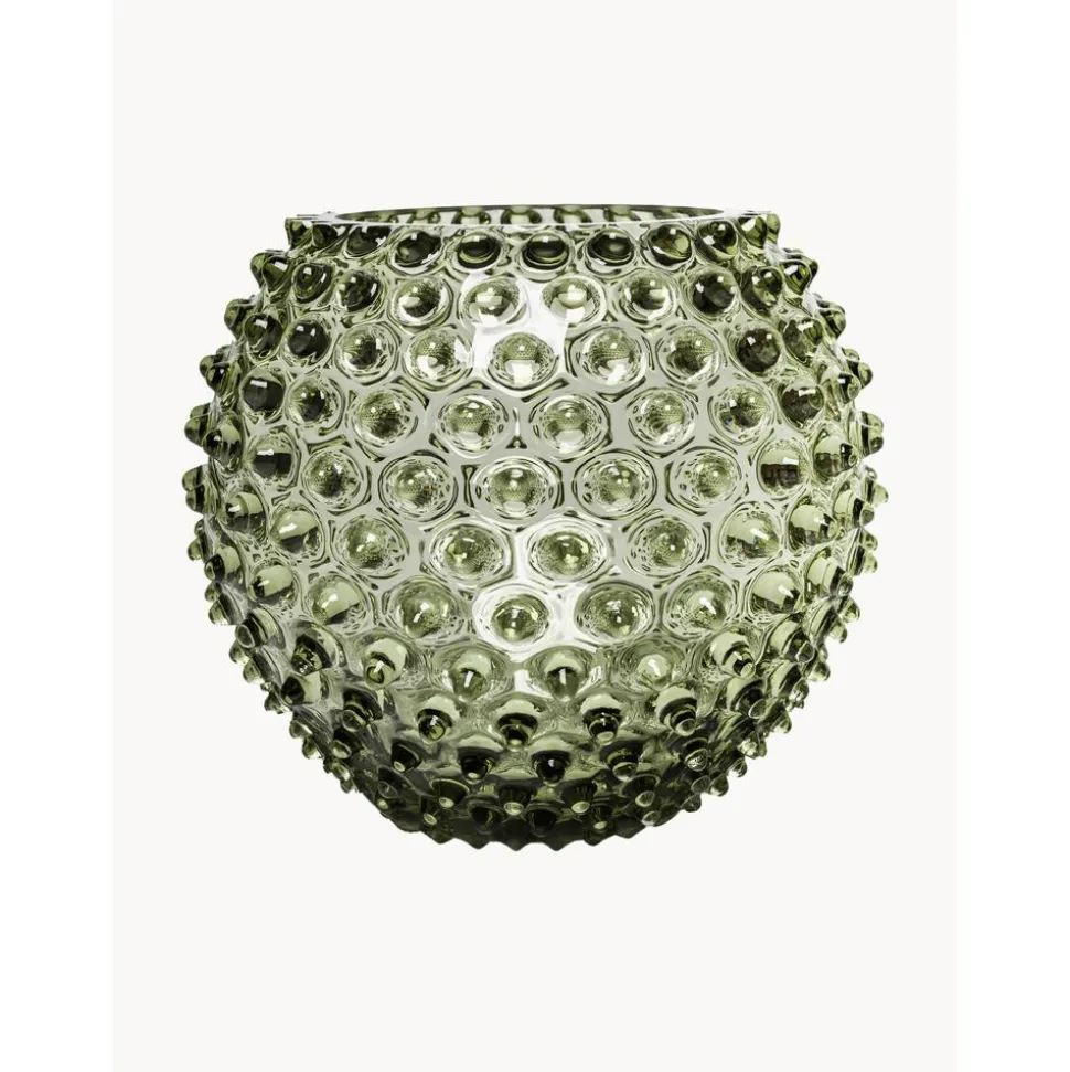 Jarron Artesanal Con Relieves Hobnail