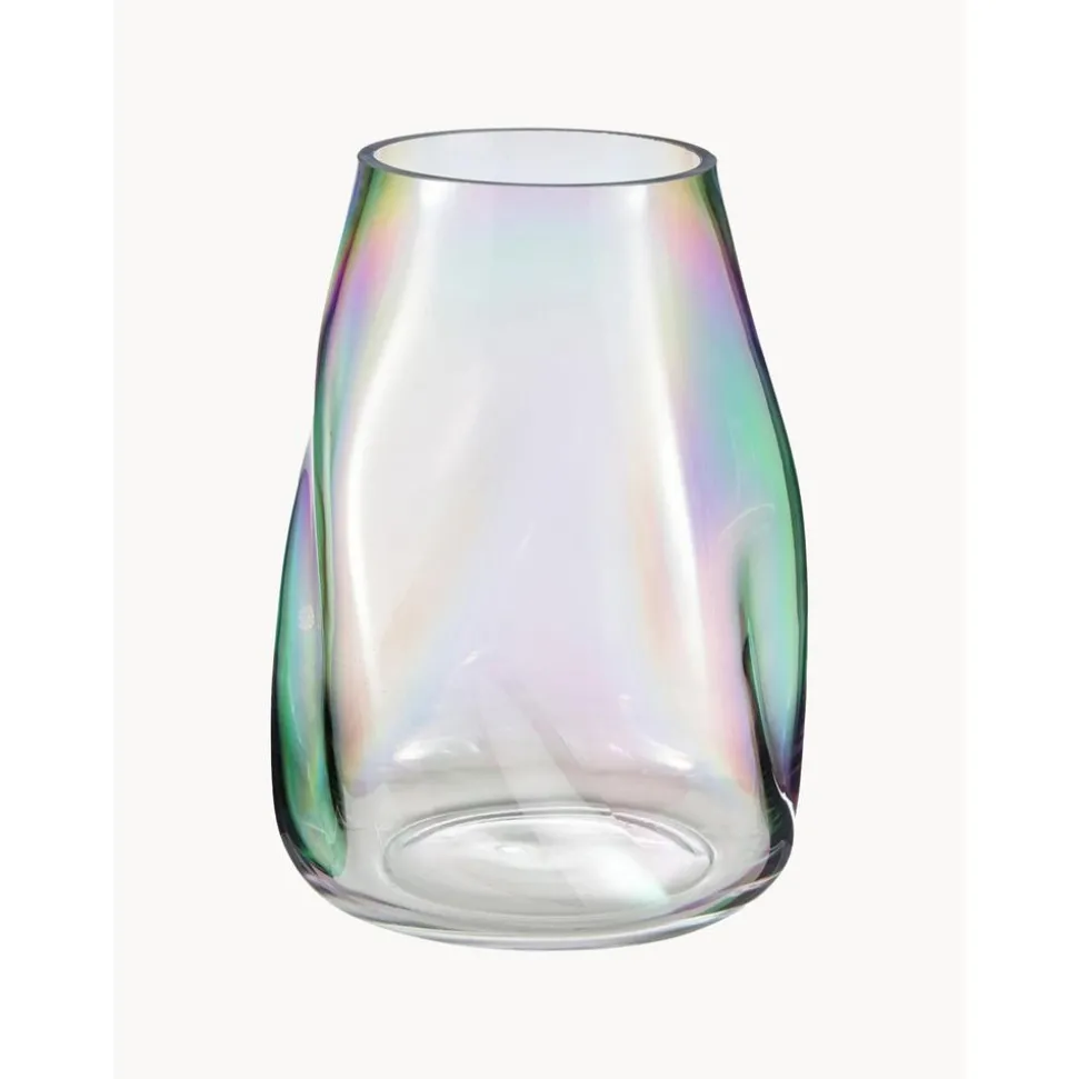 Jarron Artesanal De Vidrio Iridiscente Rainbow