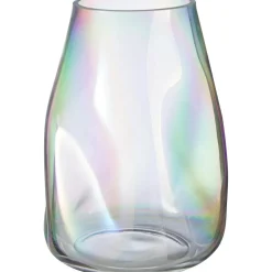 Jarron Artesanal De Vidrio Iridiscente Rainbow