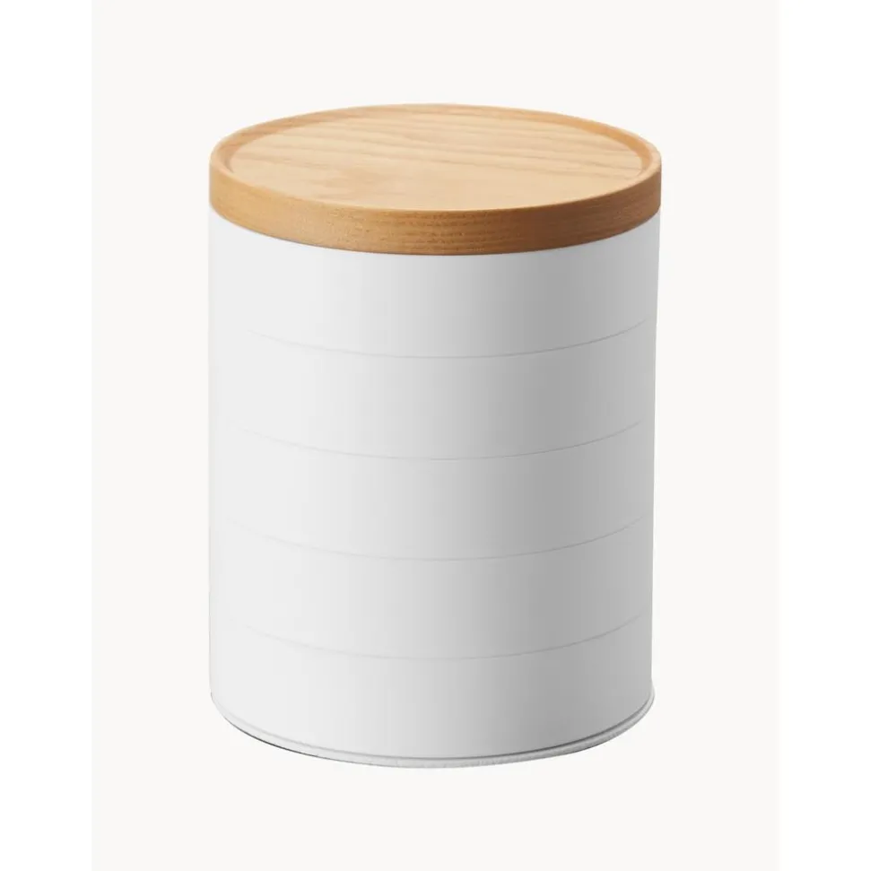 Joyero Con Tapadera De Madera Tosca, 5 Niveles