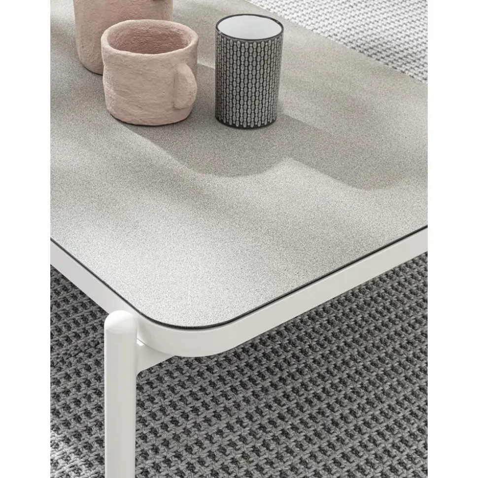 Mesa De Centro Para Exterior Florencia, Con Tablero De Cristal