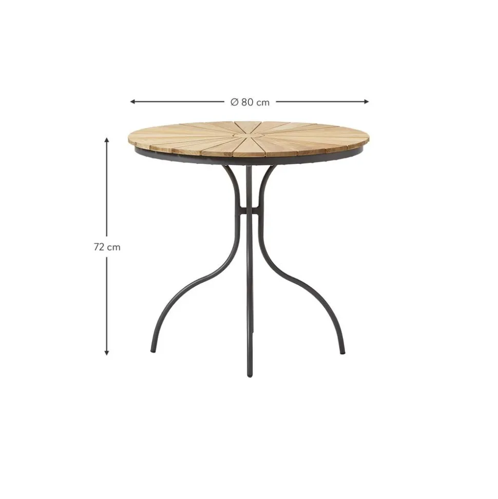 Mesa Redonda Para Balcon Hard & Ellen, Tablero De Madera De Teca