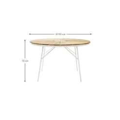 Mesa Redonda Para Exterior De Madera De Teca Hard & Ellen, Tamanos Diferentes