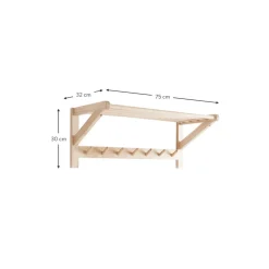 Perchero De Pared De Madera De Pino Cole