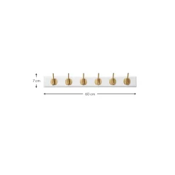 Perchero De Pared De Madera Edgy, 6 Ganchos