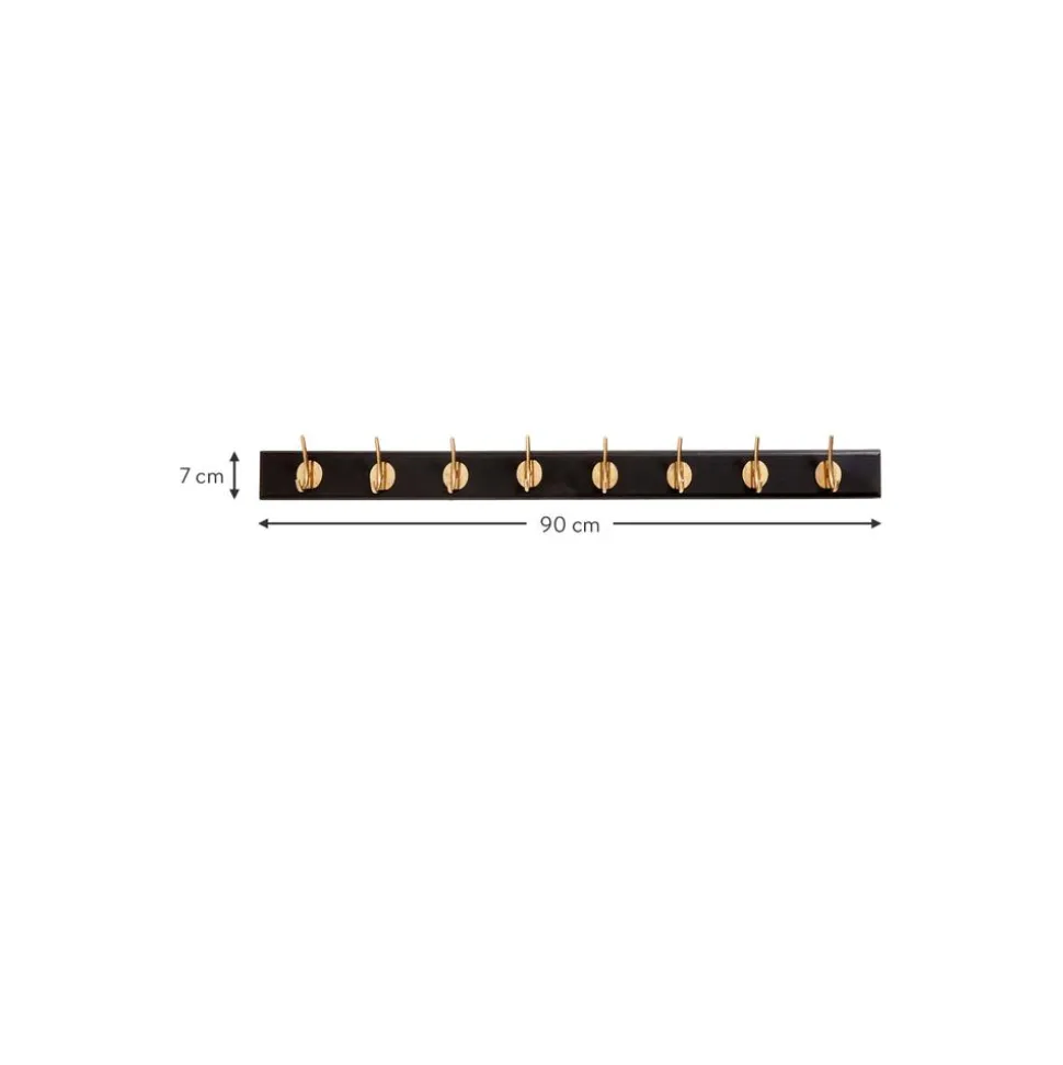 Perchero De Pared De Madera Edgy, 8 Ganchos