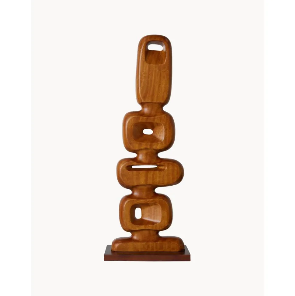 Pieza Decorativa Grande Artesanal De Madera De Teca Ornament