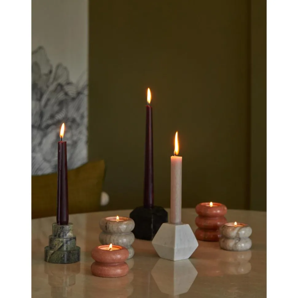Set De Portavelas Y Candelabros 2En1 De Marmol Orta, 2 Uds.