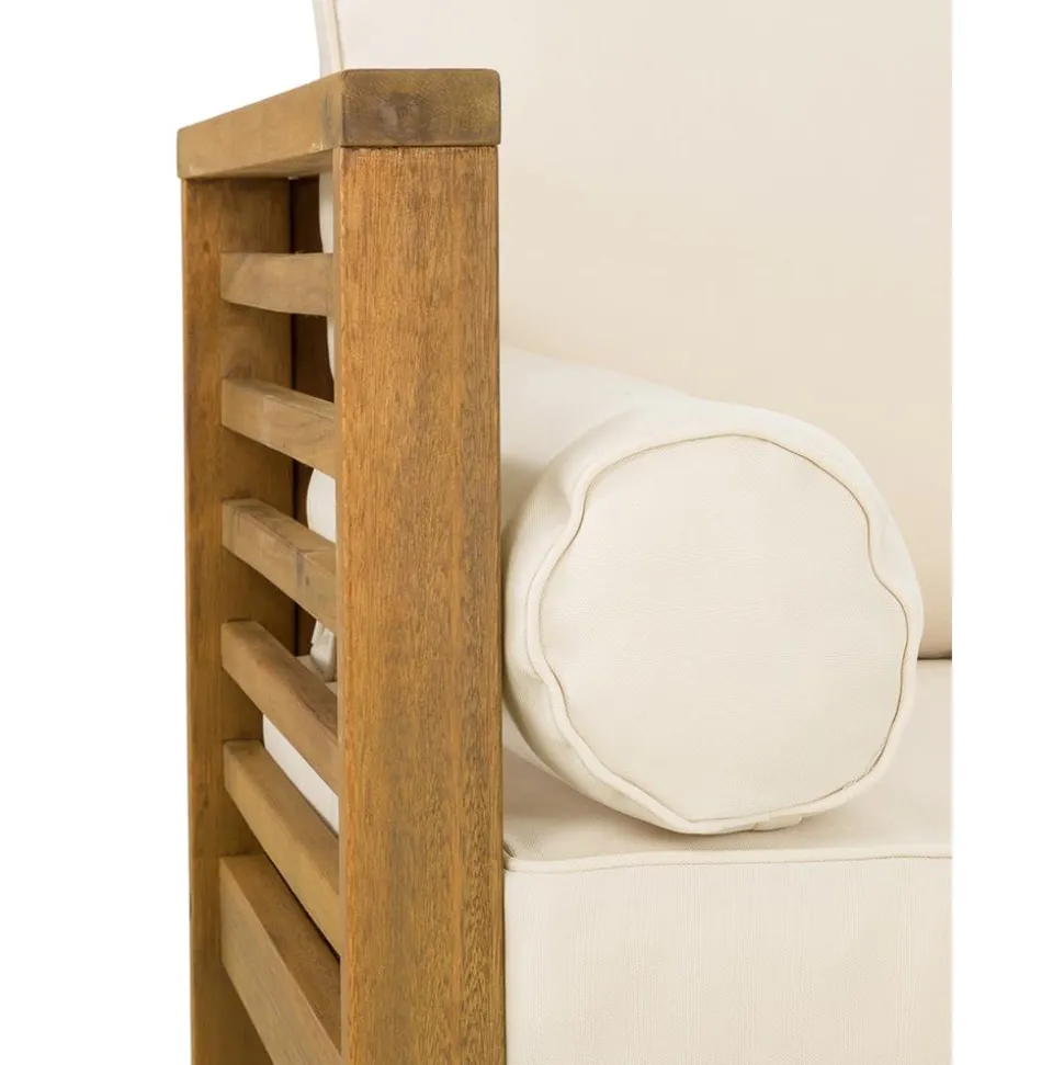Set Lounge Para Exterior De Madera De Acacia Bo, 4 Pzas.