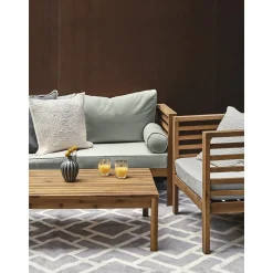 Set Lounge Para Exterior De Madera De Acacia Bo, 4 Pzas.