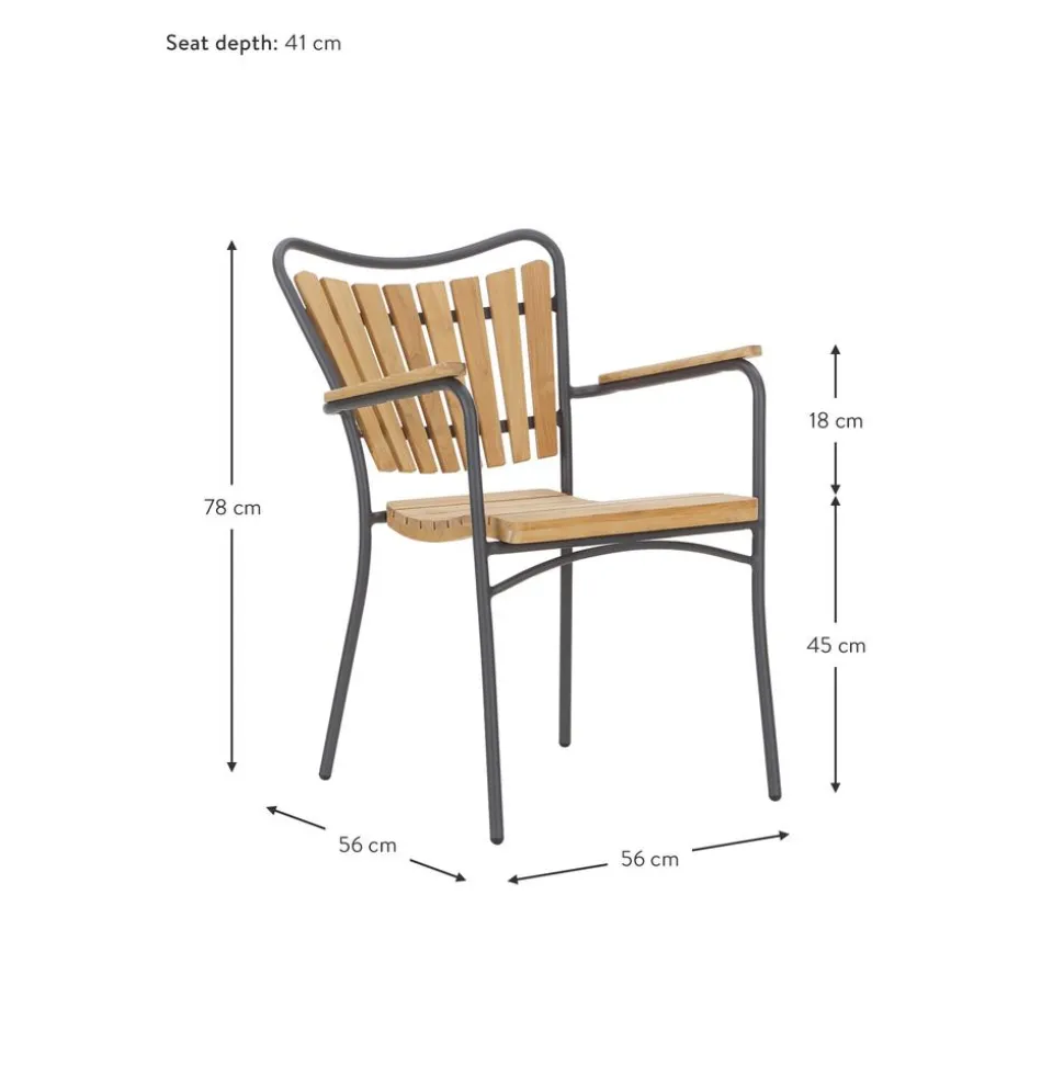 Silla Con Reposabrazos De Madera Para Exterior Hard & Ellen
