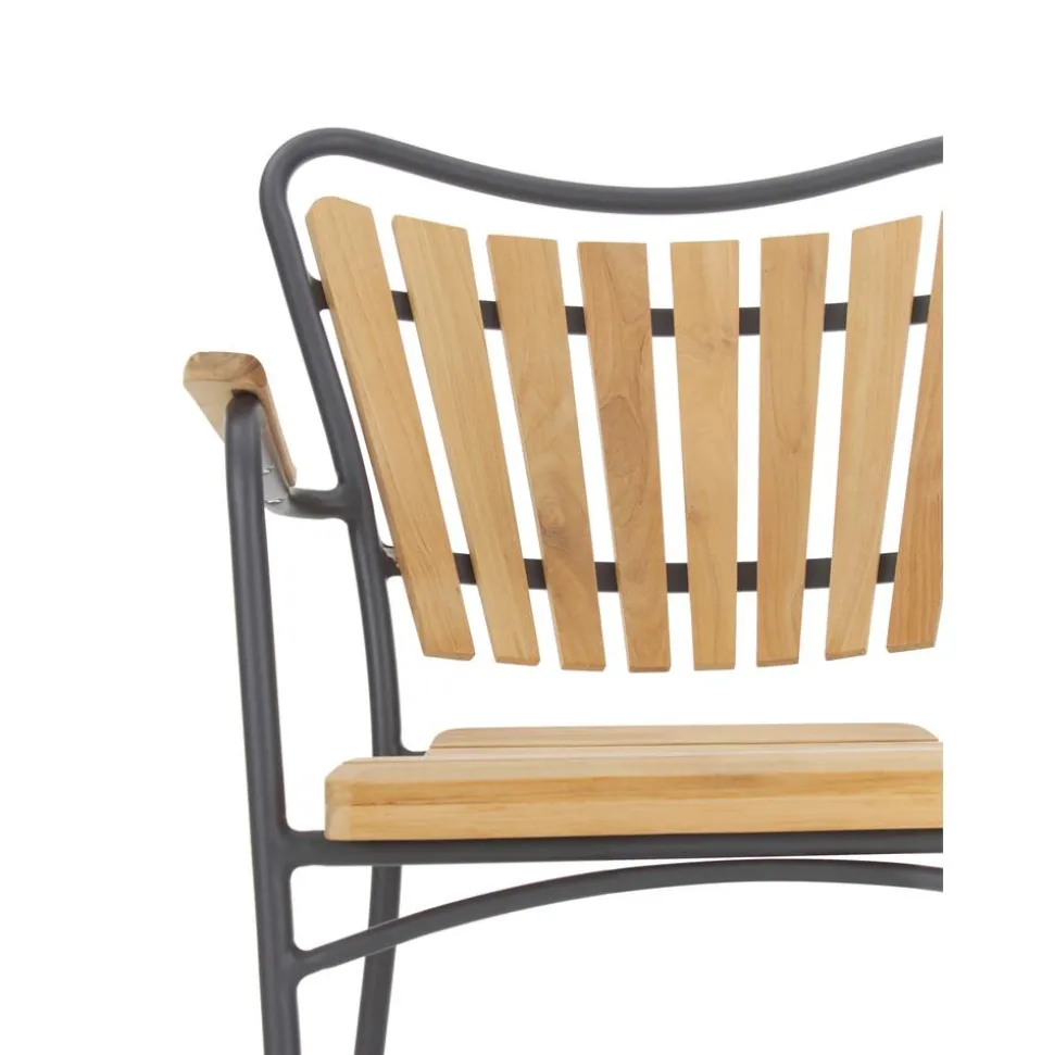 Silla Con Reposabrazos De Madera Para Exterior Hard & Ellen
