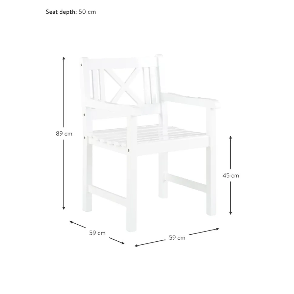 Silla Con Reposabrazos Para Exterior De Madera Rosenborg