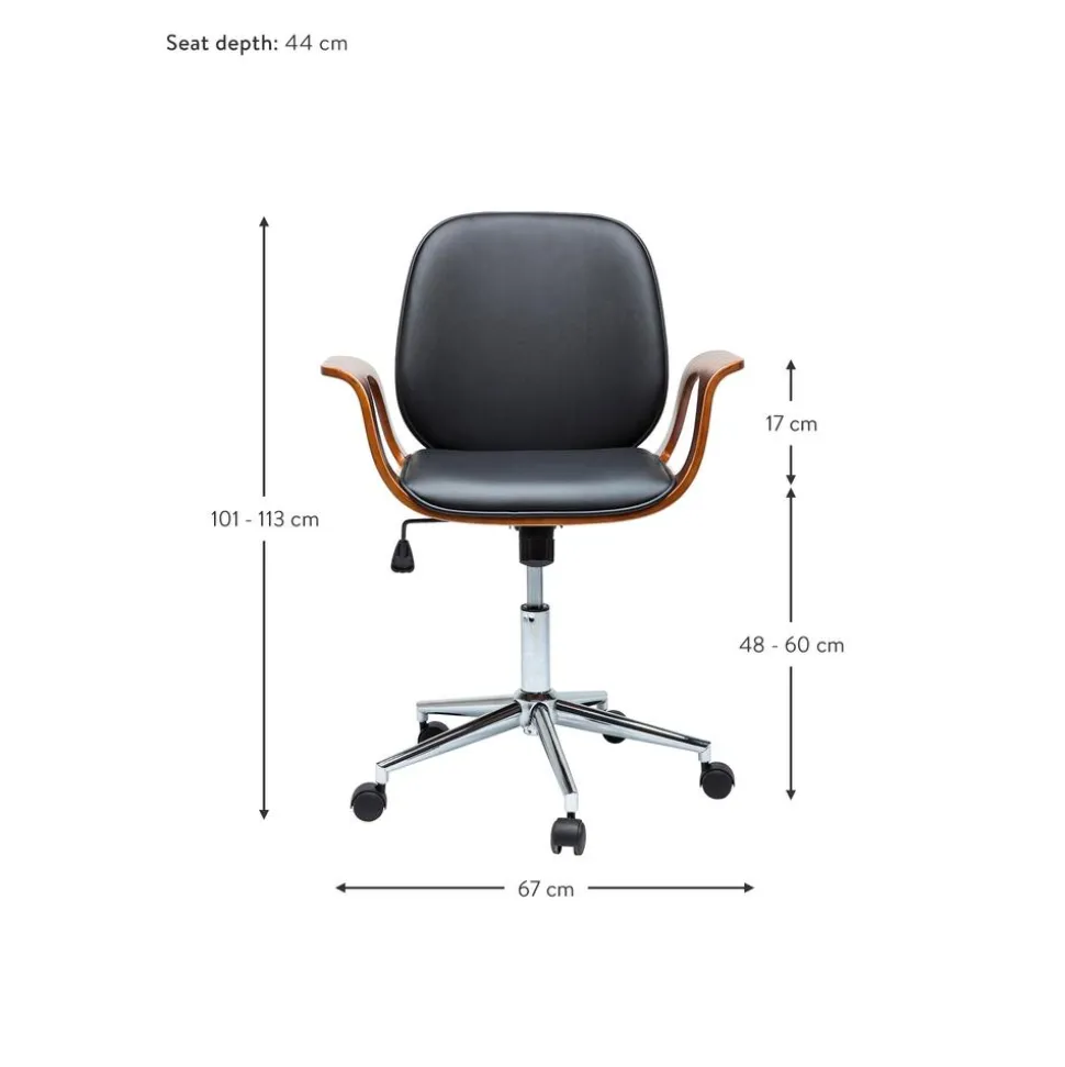 Silla De Oficina De Cuero Artificial Patron, Altura Regulable